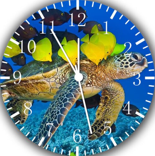 Tropical Fish And Turtle Frameless Borderless Wall Clock For Gifts or Decor E87