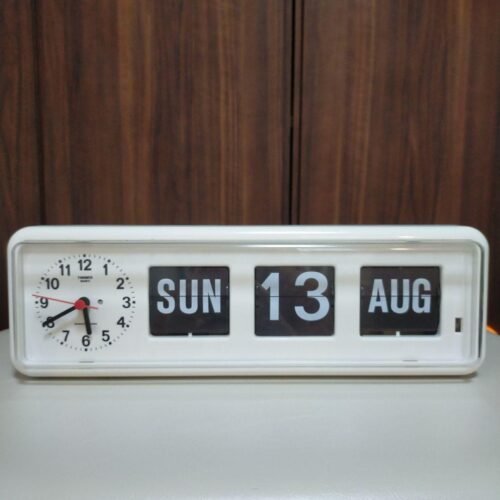 TWEMCO Desktop Wall Clock Analog Flip Clock BQ-38 Retro Calendar, From Japan