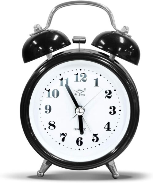 Twin Bell Alarm Clock with 3D Dial Simple, Super Extra Loudest Ringing for Adult