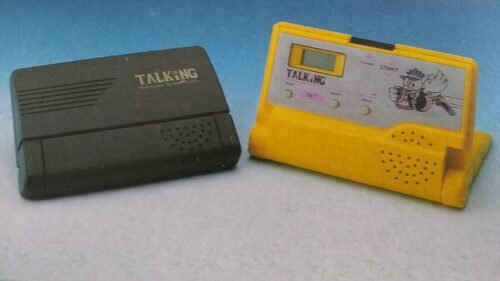 Two Talking Digital Snooze Folding Travel Alarm Clock Cuckoo Rooster Sound Time
