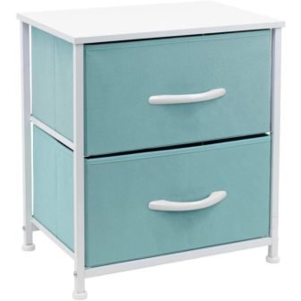 ULSMVOC SMT 2-Drawer Light Green Bedside Table 17.75" L x 11.87" W...