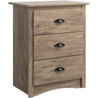 ULSMVOC SMT 3-Drawer Drift Gray Bedside Table 16 in. D x 23...