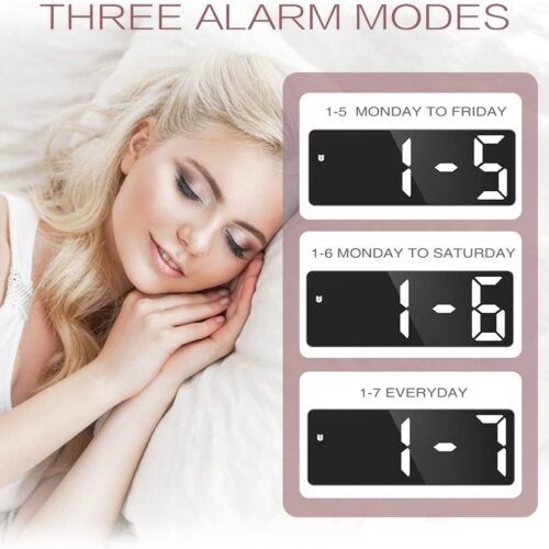 Ultra Clear LED Screen Alarm Clock Dimmable Easy Operation USB/Battery Powered