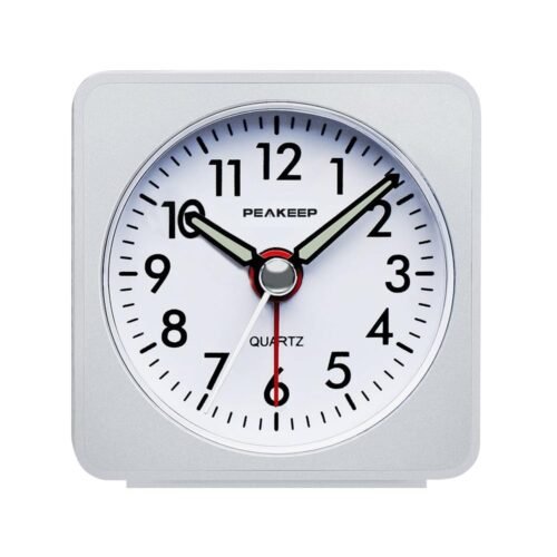Ultra Small, Battery Travel Alarm Clock with Snooze and Light, Silent with No...