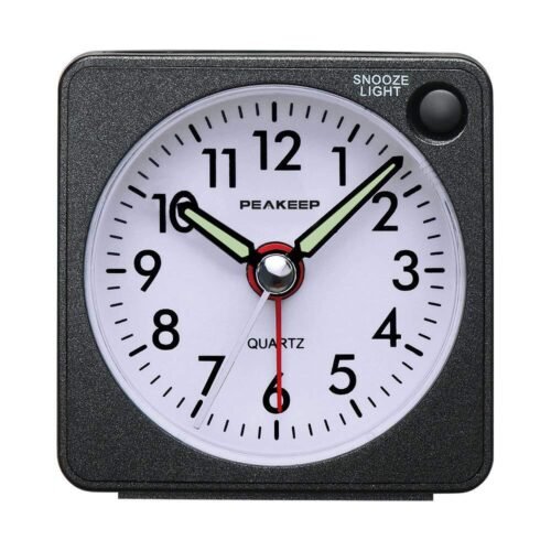 Ultra Small Battery Travel Alarm Clock With Snooze And Light Silent With No Tick