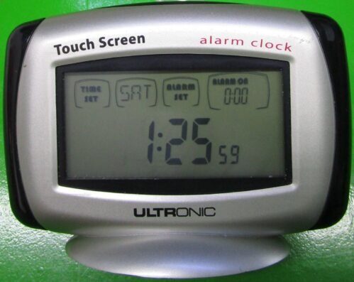 Ultronic Touch Screen Alarm Clock TD00552 Battery 2x AAA Digital Green Backlit