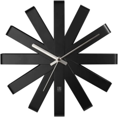 Umbra Ribbon Modern 12-inch Wall Clock, Battery Operated Quartz Movement