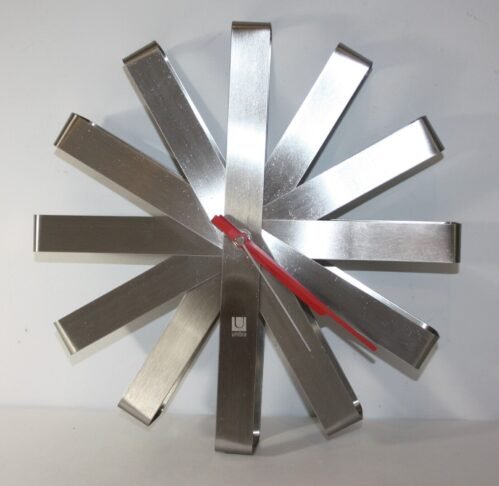 Umbra Stainless Steel Ribbon Wall Clock 12"