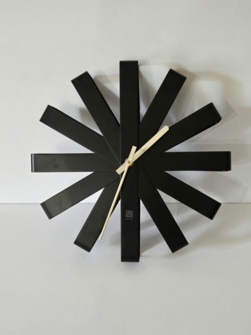 Umbra Vintage Black Ribbon Wall Clock by Industrial Designer Michelle Ivankovic