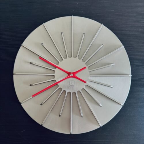 Umbra Wall Clock Matt Carr Sunburst Modern Design Brushed Silver 15 Rare