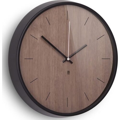 Umbra Wall Clock WALNUT Wood Look Minimalist