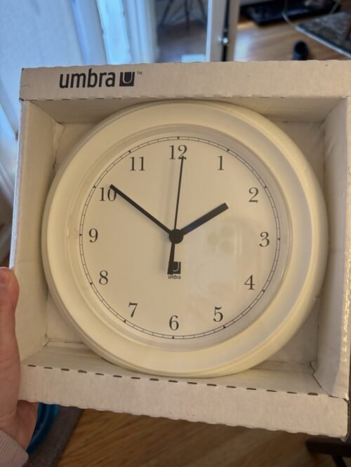 Umbra white wall clock new in box