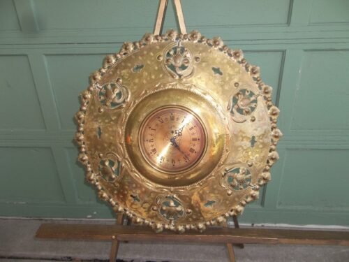 Unbelievable Beautiful Vintage Mid Century Ornate Handcrafted Brass Wall Clock