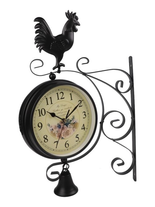 Unique Black Double Sided Wall Clock for Elegant Home Decoration Needs