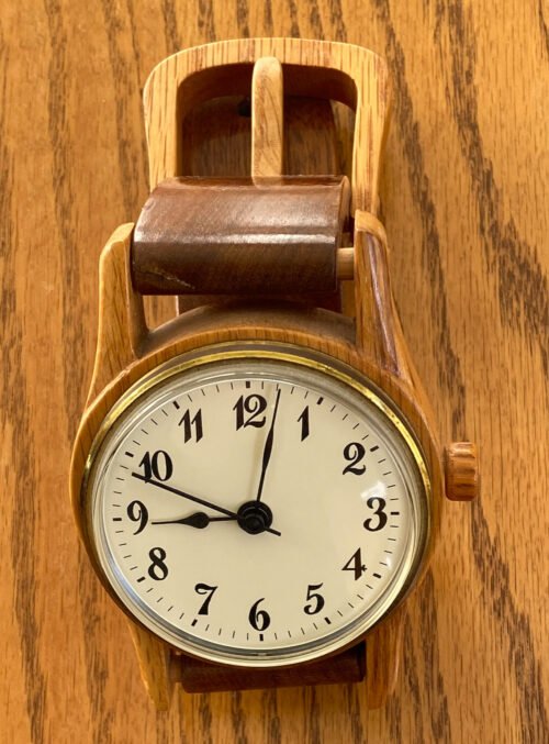 Unique Handmade Wooden Desktop Clock - Free Shipping