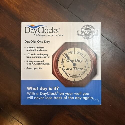 Unique "One Day at a Time" Octagonal Wooden Wall Clock
