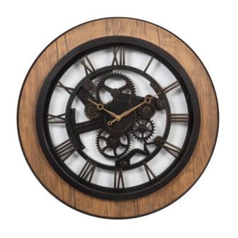 Unique Vintage Round Wall Clock, 20 inches, Black