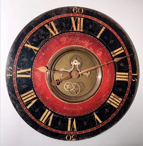 UNIQUE Vintage Uttermost DuPont Weathered Rotterdam 27” Exposed Gears Wall Clock