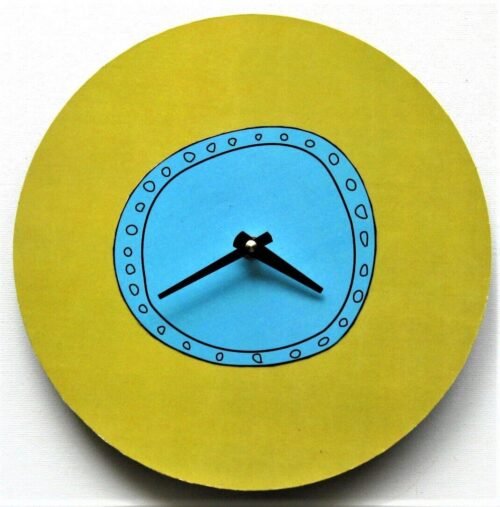 Unique wall clock. Funky clock. Wall art. Modern art. Eco-friendly clock 10 in