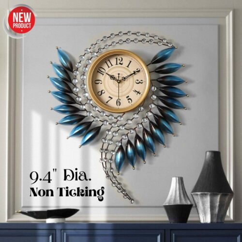 Unique Wall Clock Silent Non-Ticking Metal Sculpture Kitchen Living Room Decor