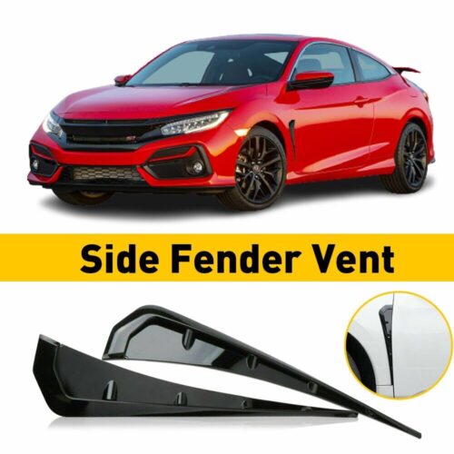 Universal Black Car Side Exterior Fender Vent Air Wing Cover Trim New 2Pcs