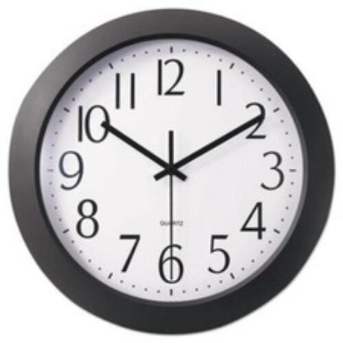 Universal Office Products 10451 Whisper Quiet Clock, 12", Black