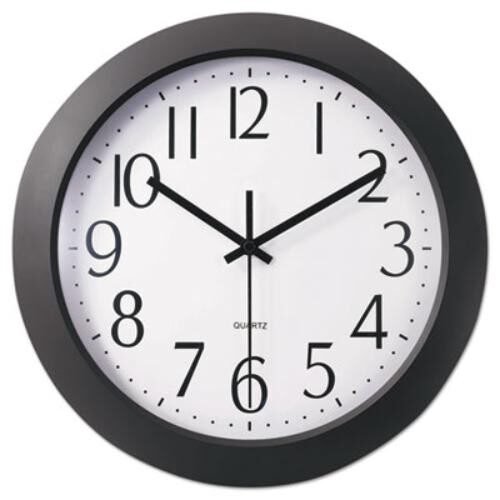 Universal Office Products 10451 Whisper Quiet Clock, 12", Black
