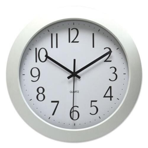 Universal Office Products UNV10461 Deluxe Whisper Quiet Clock, 12", White, 1 Aa