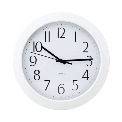 Universal Whisper Quiet Clock, 12" Overall Diameter, White Case, 1 AA (sold sepa