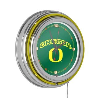 University of Oregon Yellow University of Oregon Lighted Analog Neon Clock