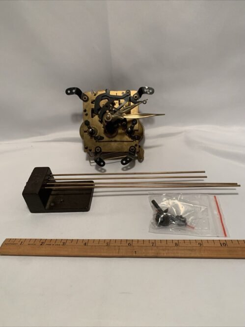 Unsigned German 8 Day Time and Strike Front Mount Mantle Clock Movement/Parts