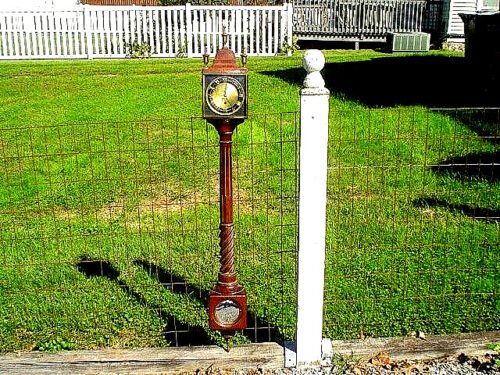UNUSUAL ANTIQUE 46'' TALL 8 DAY JEWELED WALL CLOCK~GERMANY~Read revised cond.
