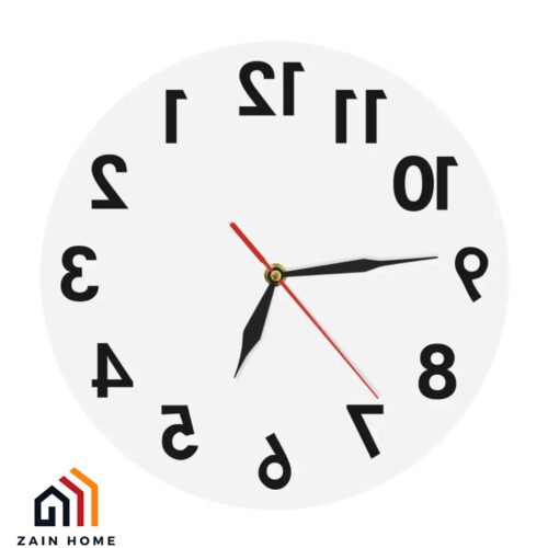 Unusual Reverse Numbers Printed LED Wall Clock Modern Decor Excellent Timepiece