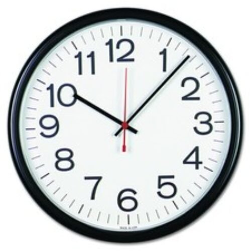 UNV11381 13.5 in. Round Indoor/Outdoor Wall Clock - Black Case