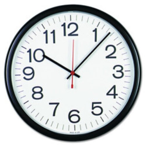 UNV11381 13.5 in. Round Indoor/Outdoor Wall Clock - Black Case
