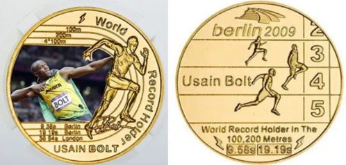 Usain Bolt Gold Coin Signature Olympics Legend Paris 2024 GOAT World Champion