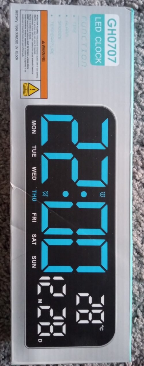 USB Powered Digital Alarm Clock TEMP Date Week Dual Alarm Timing Countdown...
