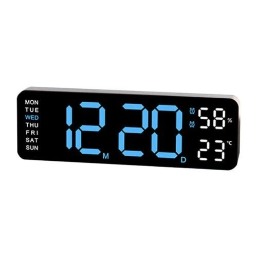 US Digital LED Large Display Wall Desk Alarm Clock W/ Calendar Temperature Date