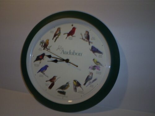 Used 13.5" Quartz Audubon Singing Bird Wall Clock