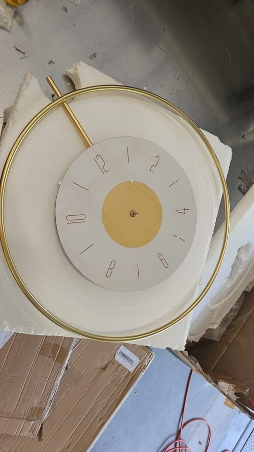 Used! Wall Clock Modern Illuminated Hanging Clock Adjustable Brightness + Remote