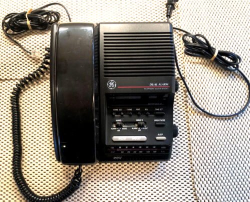Useful General Electric Phone Alarm Clock AM FM Radio Telephone 2-9720A Tested