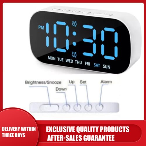 US LED Large Display Electric Digital Alarm ClockBattery Backup Snooze NEW