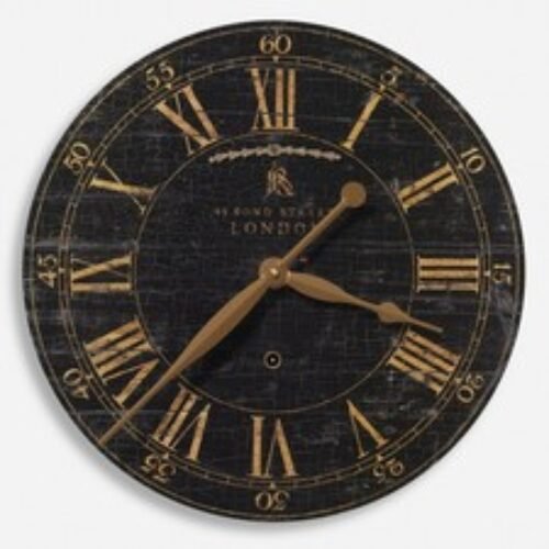 Uttermost 06029 Bond Street - 18 inch Wall Clock - 18 inches wide by 2 inches