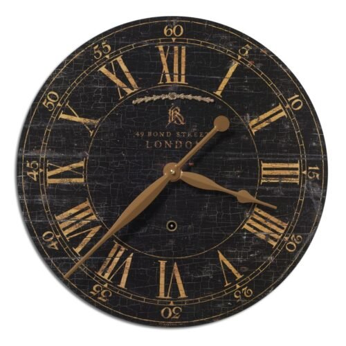 Uttermost Bond Street 18-inch Black Wall Clock Black Modern & Contemporary