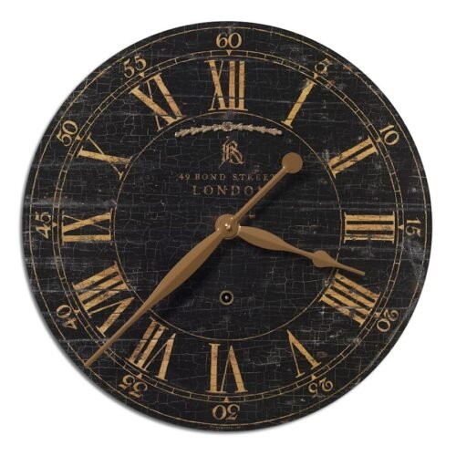 Uttermost Bond Street 18" Black Wall Clock - 6029