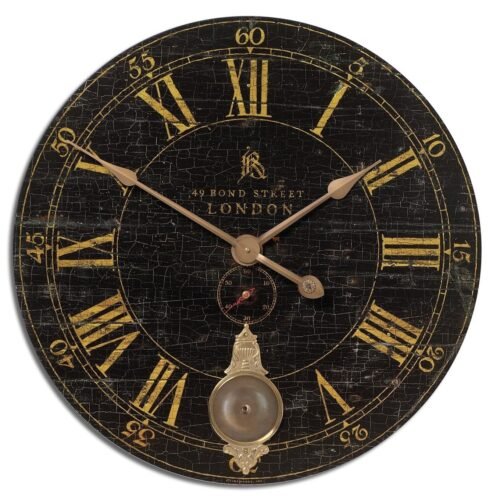 Uttermost Bond Street 30-inch Black Wall Clock Black