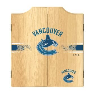 Vancouver Canucks Logo 20.5 in. Dart Board with Cabinet, Darts and Scoreboards