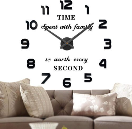 VANGOLD Large Wall Clocks for Living Room Decor, Decorative Wall Clocks Battery