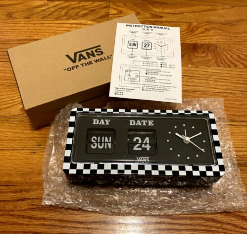 Vans Off The Wall Retro Alarm Clock Calendar Flip Date *Brand New*