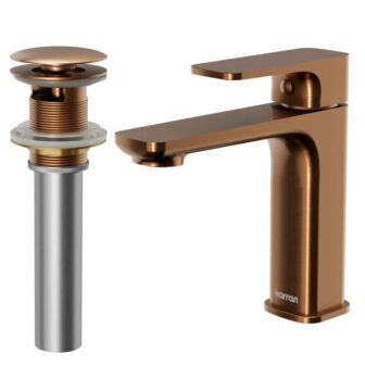 Venda Single Handle Single Hole Basin Bathroom Faucet with Matching Pop Up Drain in Brushed image